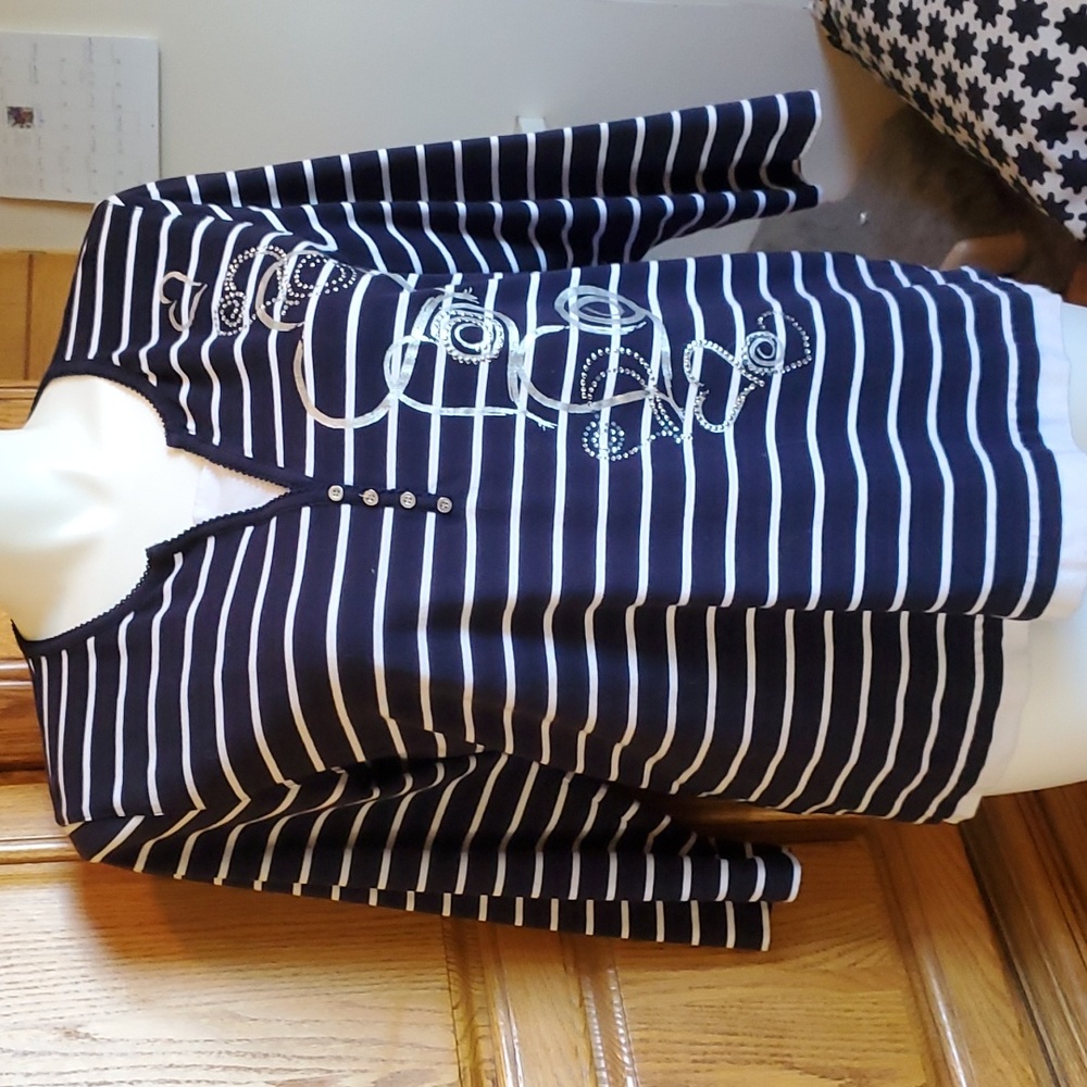 Alfred Dunner blue/white top